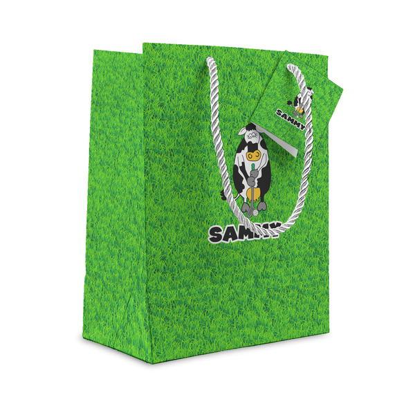 Custom Cow Golfer Small Gift Bag (Personalized)