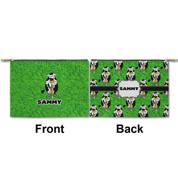 Cow Golfer Small Zipper Pouch Approval (Front and Back)