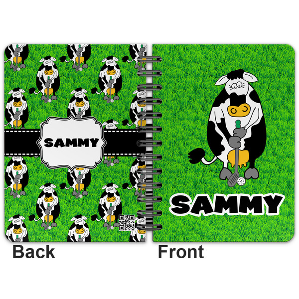 Cow Golfer Spiral Journal 5 x 7 - Apvl