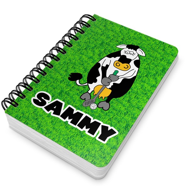 Cow Golfer Spiral Journal 5 x 7 - Main