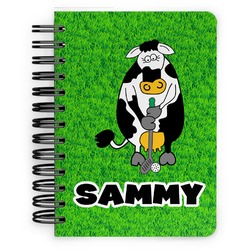 Cow Golfer Spiral Notebook - 5x7 w/ Name or Text