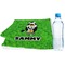 Cow Golfer Sports Towel Folded with Water Bottle