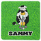 Cow Golfer Square Rubber Backed Coaster (Personalized)