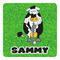 Cow Golfer Square Decal (Personalized)