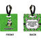 Cow Golfer Square Luggage Tag (Front + Back)