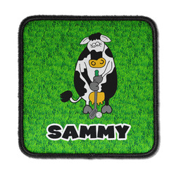 Cow Golfer Iron On Square Patch w/ Name or Text