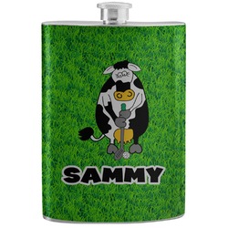 Cow Golfer Stainless Steel Flask (Personalized)