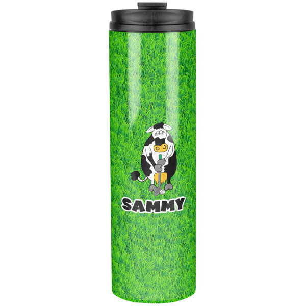 Custom Cow Golfer Stainless Steel Skinny Tumbler - 20 oz (Personalized)