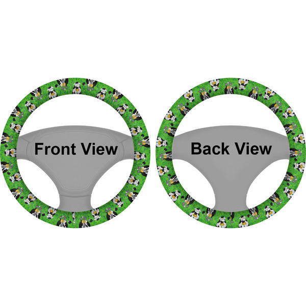 Cow Golfer Steering Wheel Cover- Front and Back