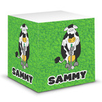 Cow Golfer Sticky Note Cube (Personalized)