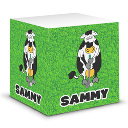 Cow Golfer Sticky Note Cube (Personalized)