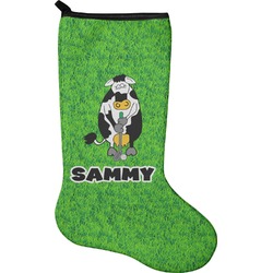 Cow Golfer Holiday Stocking - Single-Sided - Neoprene (Personalized)