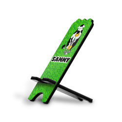 Cow Golfer Stylized Cell Phone Stand - Large w/ Name or Text