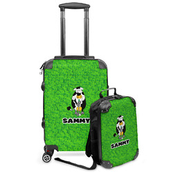 Cow Golfer Kids 2-Piece Luggage Set - Suitcase & Backpack (Personalized)