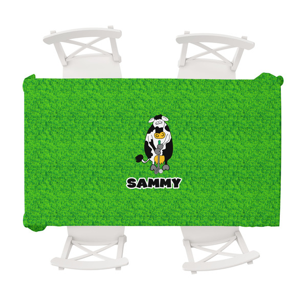 Custom Cow Golfer Tablecloth - 58"x102" (Personalized)