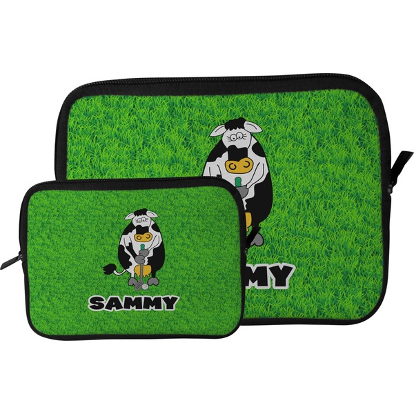 Cow Golfer Tablet Sleeve (Size Comparison)