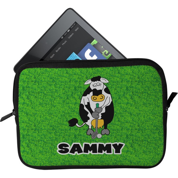 Custom Cow Golfer Tablet Case / Sleeve (Personalized)