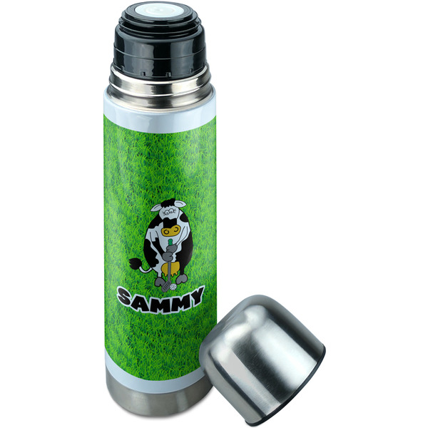 Cow Golfer Thermos - Lid Off