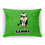 Cow Golfer Rectangular Throw Pillow Case (Personalized)
