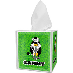 Cow Golfer Tissue Box Cover (Personalized)