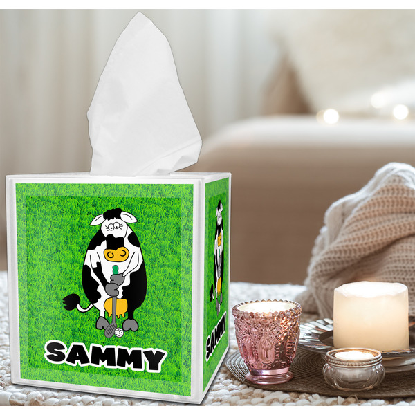 Cow Golfer Tissue Box - LIFESTYLE