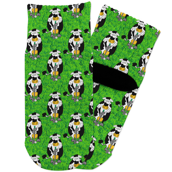 Custom Cow Golfer Toddler Ankle Socks