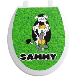 Cow Golfer Toilet Seat Decal (Personalized)