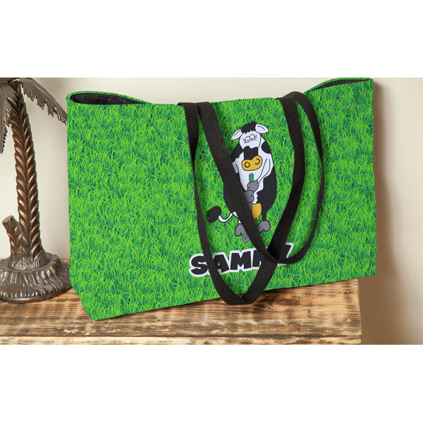 Cow Golfer Tote w/Black Handles - Lifestyle View