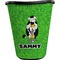Cow Golfer Waste Basket - Single Sided (Black) (Personalized)