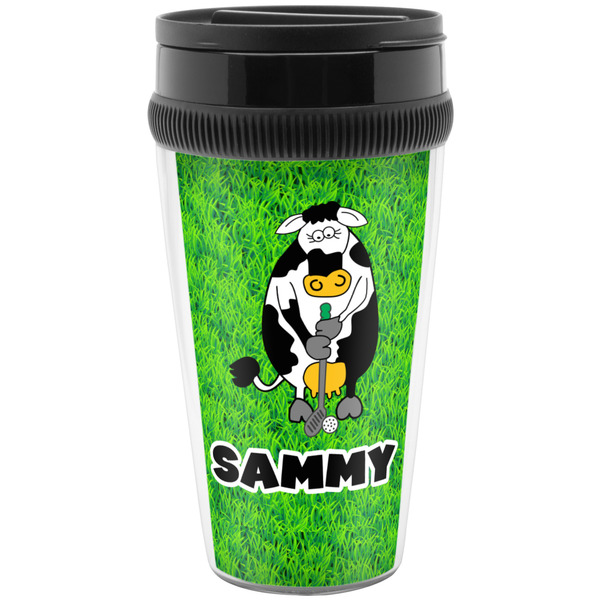 Custom Cow Golfer Acrylic Travel Mug without Handle (Personalized)