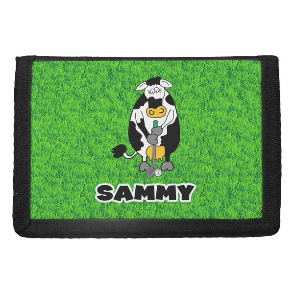 Custom Cow Golfer Trifold Wallet (Personalized)
