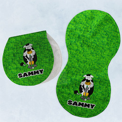 Cow Golfer Burp Pads - Velour - Set of 2 w/ Name or Text