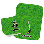 Cow Golfer Burp Cloths - Fleece - Set of 2 w/ Name or Text