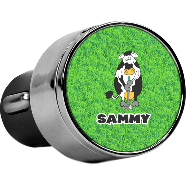 Custom Cow Golfer USB Car Charger (Personalized)