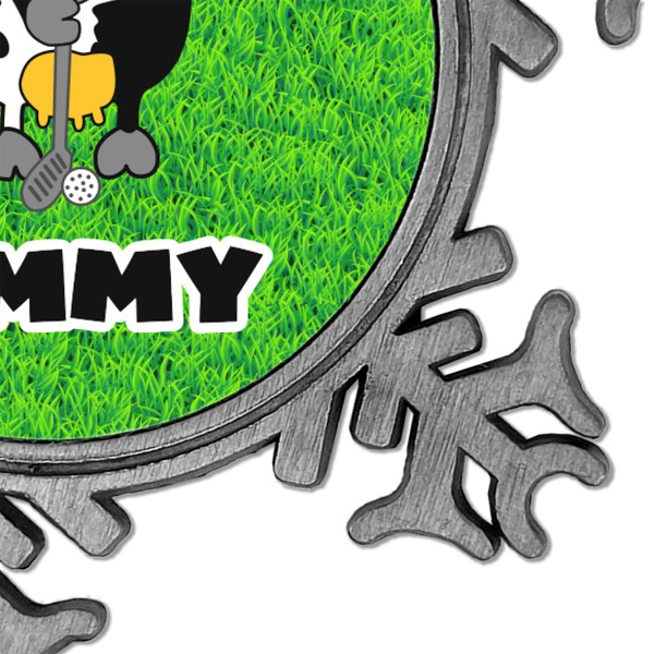 Cow Golfer Vintage Snowflake - Detail