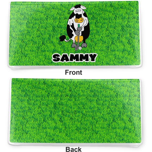 Cow Golfer Vinyl Check Book Cover - Front and Back