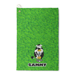 Cow Golfer Waffle Weave Golf Towel (Personalized)