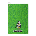 Cow Golfer Waffle Weave Golf Towel (Personalized)