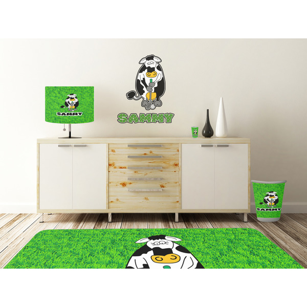Cow Golfer Wall Graphic Decal Wooden Desk