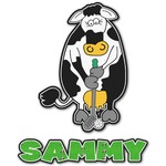 Cow Golfer Graphic Decal - Large (Personalized)