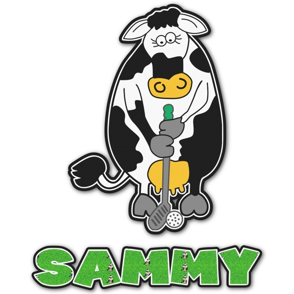 Custom Cow Golfer Graphic Decal - Custom Sizes (Personalized)