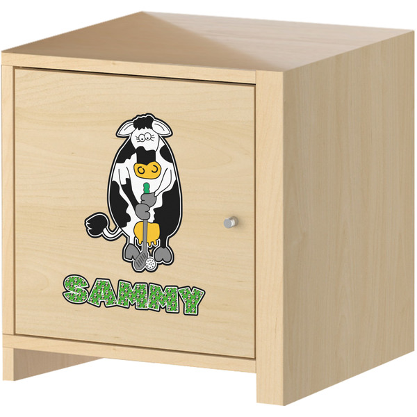 Cow Golfer Wall Graphic on Wooden Cabinet