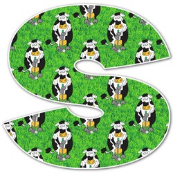 Cow Golfer Letter Decal - Large (Personalized)