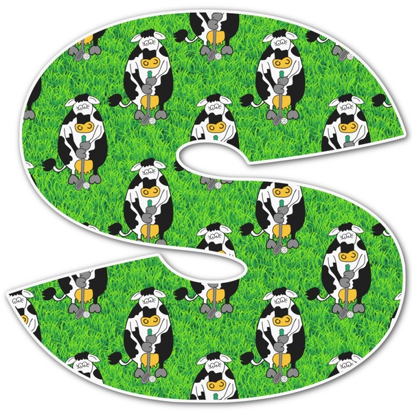 Custom Cow Golfer Letter Decal - Large (Personalized)