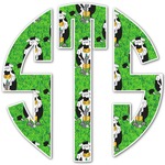 Cow Golfer Monogram Decal - Small (Personalized)