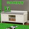 Cow Golfer Wall Name Decal Above Storage bench