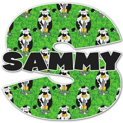 Cow Golfer Name & Initial Decal - Custom Sized (Personalized)