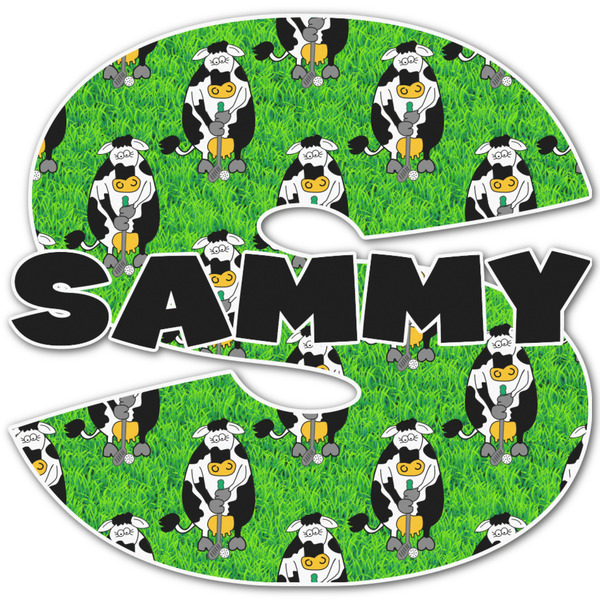 Custom Cow Golfer Name & Initial Decal - Up to 9"x9" (Personalized)