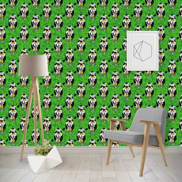 Custom Cow Golfer Wallpaper & Surface Covering