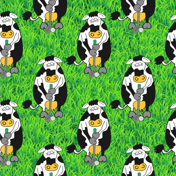 Custom Cow Golfer Wallpaper & Surface Covering (Peel & Stick 24"x 24" Sample)